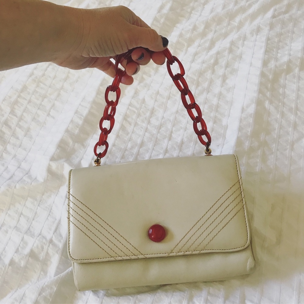Vintage handbag with lucite strap